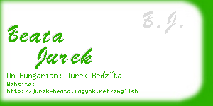 beata jurek business card